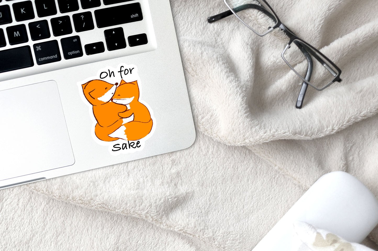 Oh for fox sake vinyl sticker, fox sticker, best friend gift, laptop sticker, Macbook decal, sarcastic gift