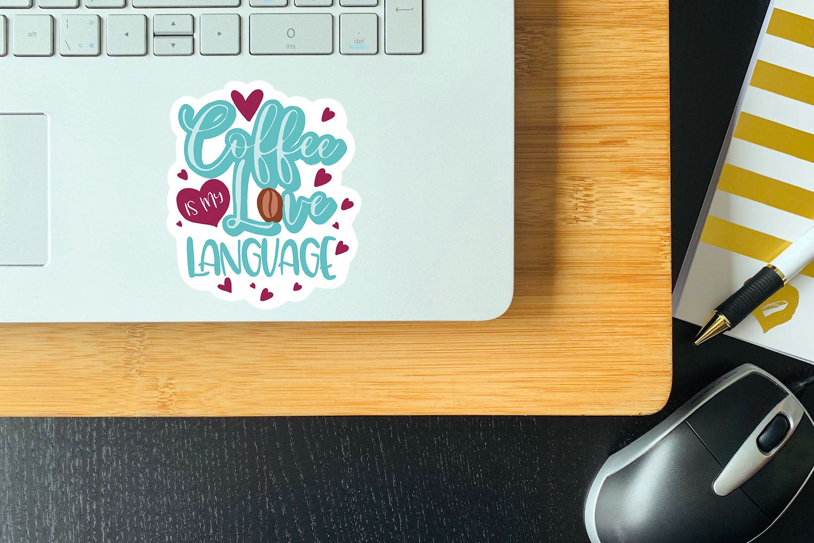 Coffee is my love language vinyl sticker, coffee cup sticker,  coffee, coffee lover gift, laptop stickers, waterproof sticker