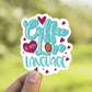 Coffee is my love language vinyl sticker, coffee cup sticker,  coffee, coffee lover gift, laptop stickers, waterproof sticker