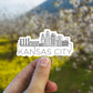 Kansas City skyline vinyl sticker, Kansas,Best friend gift, birthday gift, Macbook sticker, laptop sticker