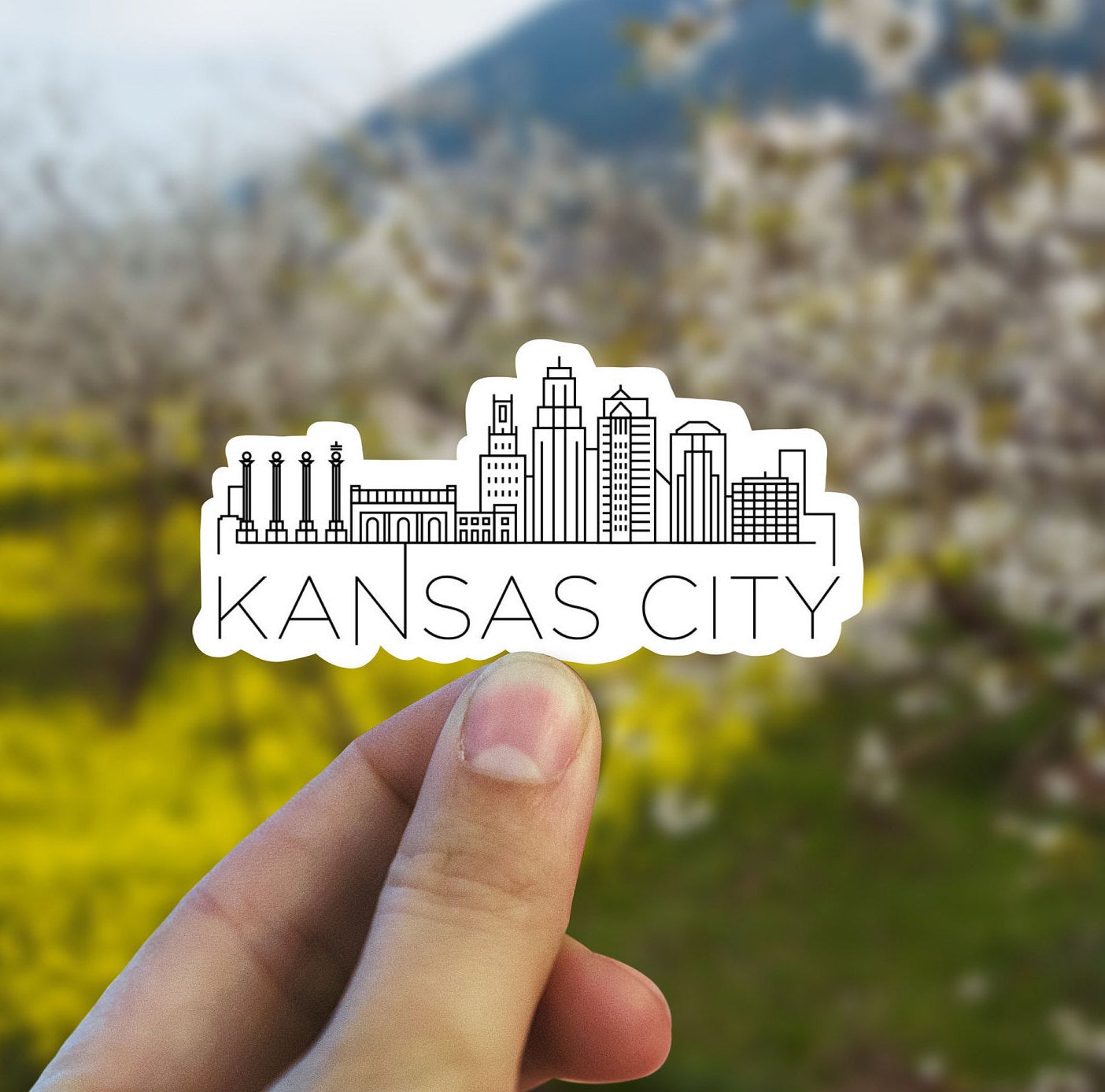 Kansas City skyline vinyl sticker, Kansas,Best friend gift, birthday gift, Macbook sticker, laptop sticker