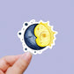 Moon sun vinyl sticker, stickers labels, laptop stickers, waterproof sticker