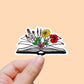 Flower and book vinyl sticker, book sticker, flower From books sticker, , laptop sticker, waterproof flower sticker