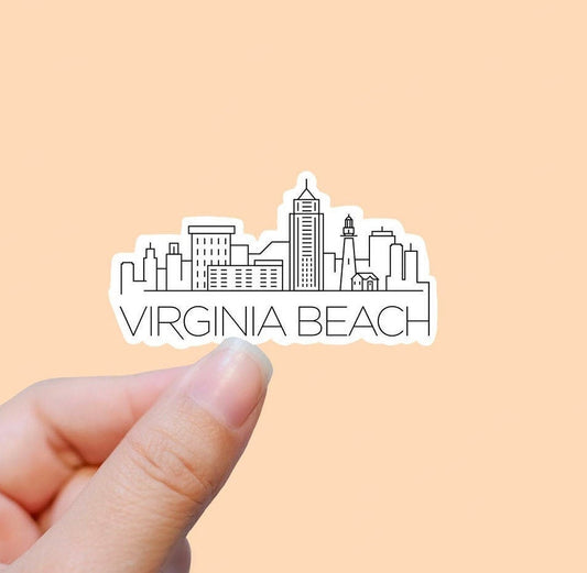 Virginia Beach skyline vinyl sticker, Virginia, Best friend gift, birthday gift, laptop sticker