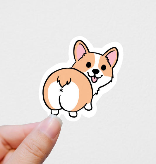 Cute corgi vinyl Sticker, corgi gifts, water bottle stickers, laptop stickers