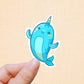 Vinyl sticker cute narwhal, laptop stickers, laptop decals, motivational quotes, car stickers, water bottle stickers