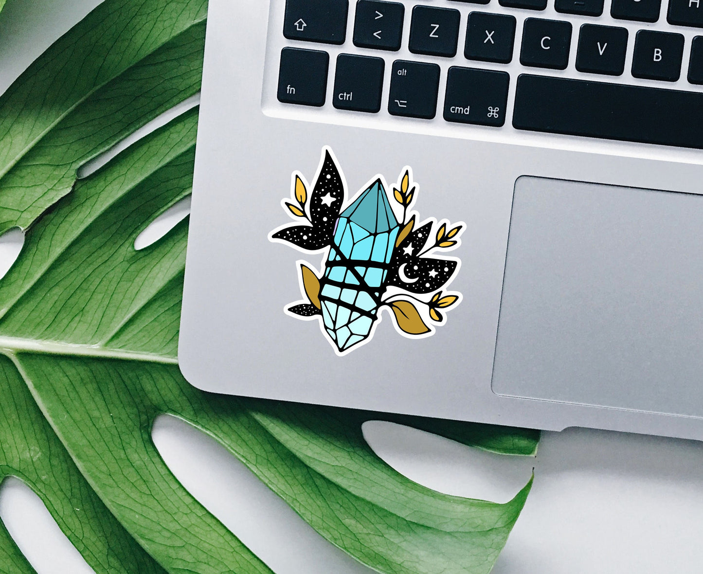 Galaxy wrapped crystal vinyl sticker, trendy stickers, space stickers, laptop sticker, waterproof sticker