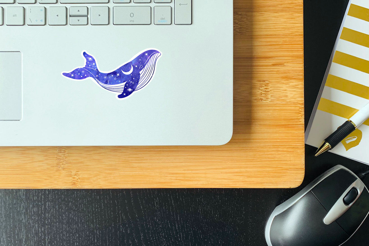 Galaxy whale vinyl sticker, evil eye, whale stickers, best friend gift, laptop stickers, laptop decals, crystal gift