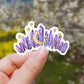 Crystal tiara vinyl sticker, crown stickers, crystal stickers,  sleeping moon, trendy stickers, vinyl stickers