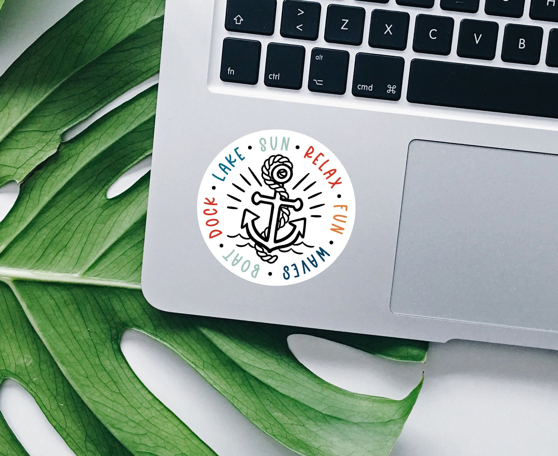 Summer anchor vinyl sticker, Best friend gift, fine art, birthday gift, laptop sticker