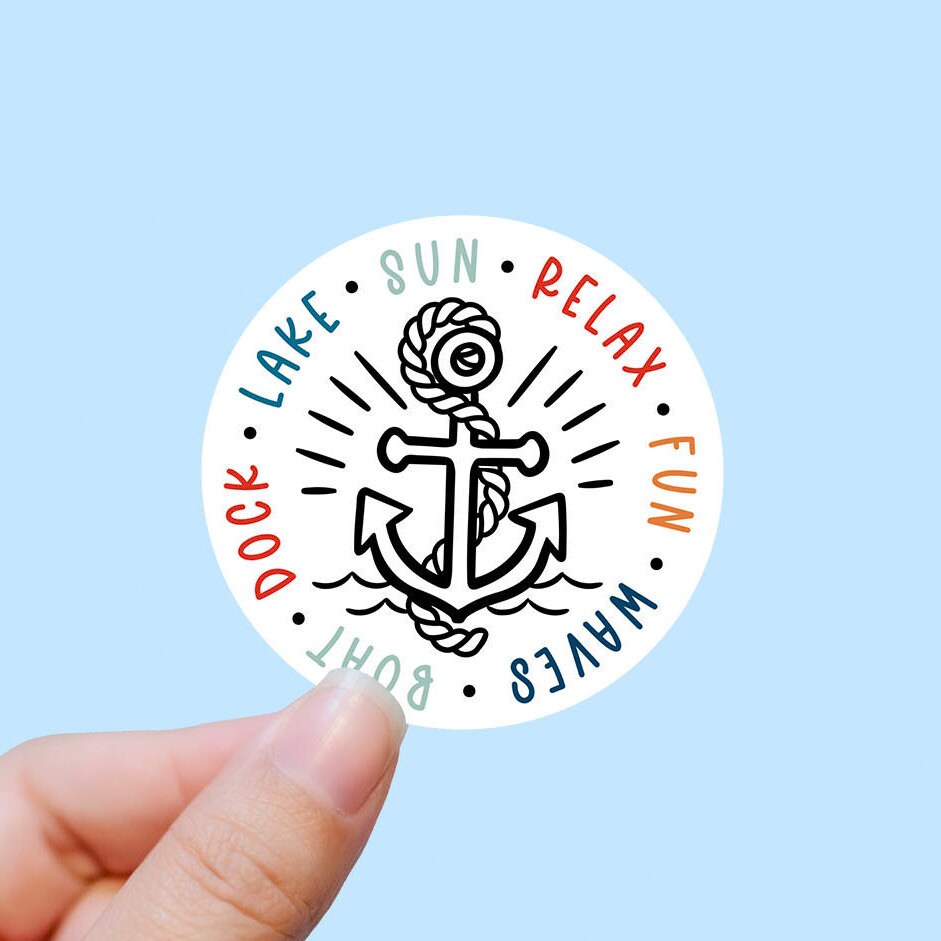 Summer anchor vinyl sticker, Best friend gift, fine art, birthday gift, laptop sticker