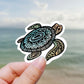 Tangle turtle vinyl Sticker, water bottle stickers, ocean stickers, zentangles, laptop stickers, waterproof sticker