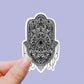 Black and white hamsa hand vinyl sticker, evil eye, best friend gift, laptop sticker, , crystal gift