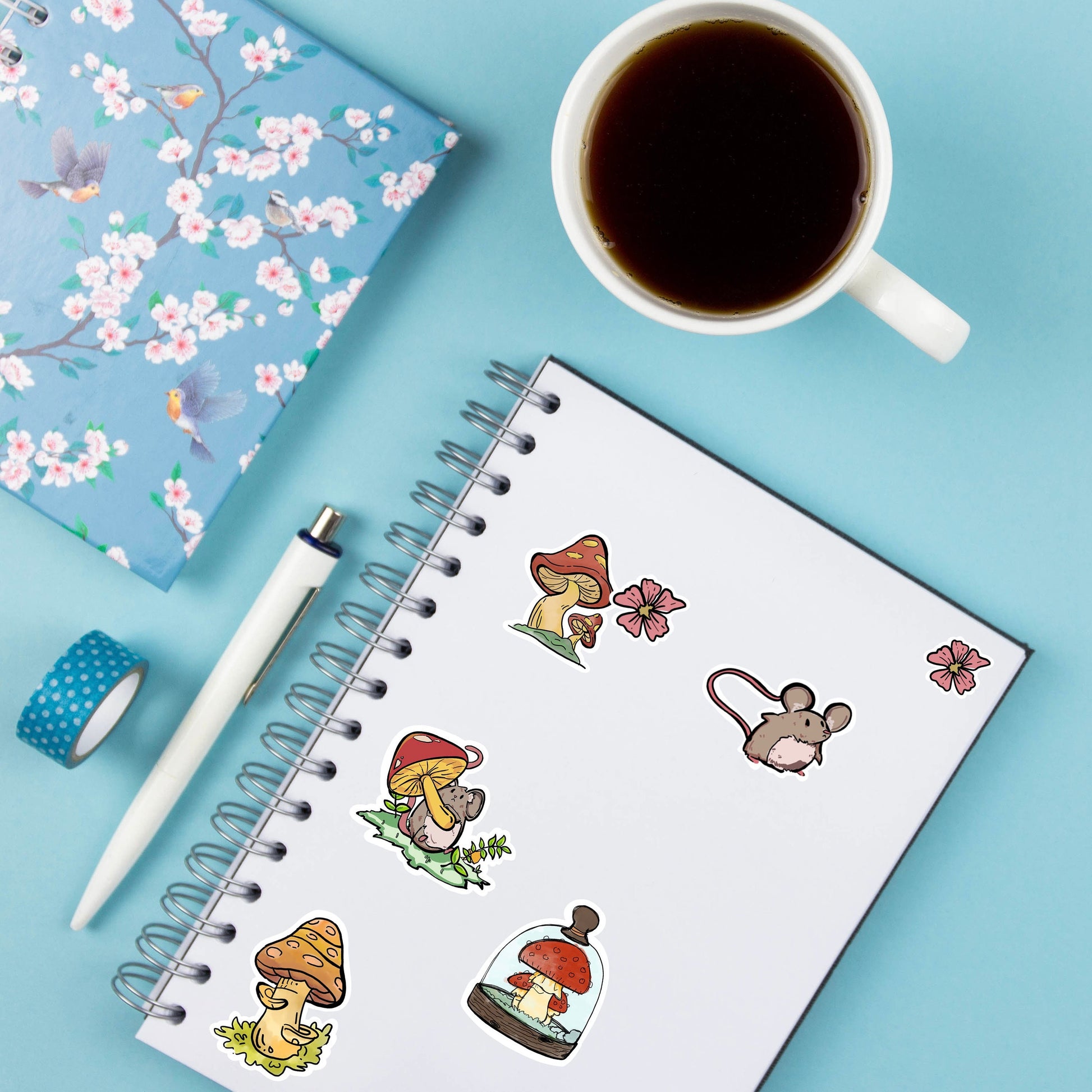 Moushroom sticker sheet, Mushroom decor, Laptop decals, animal stickers, sticker sheets