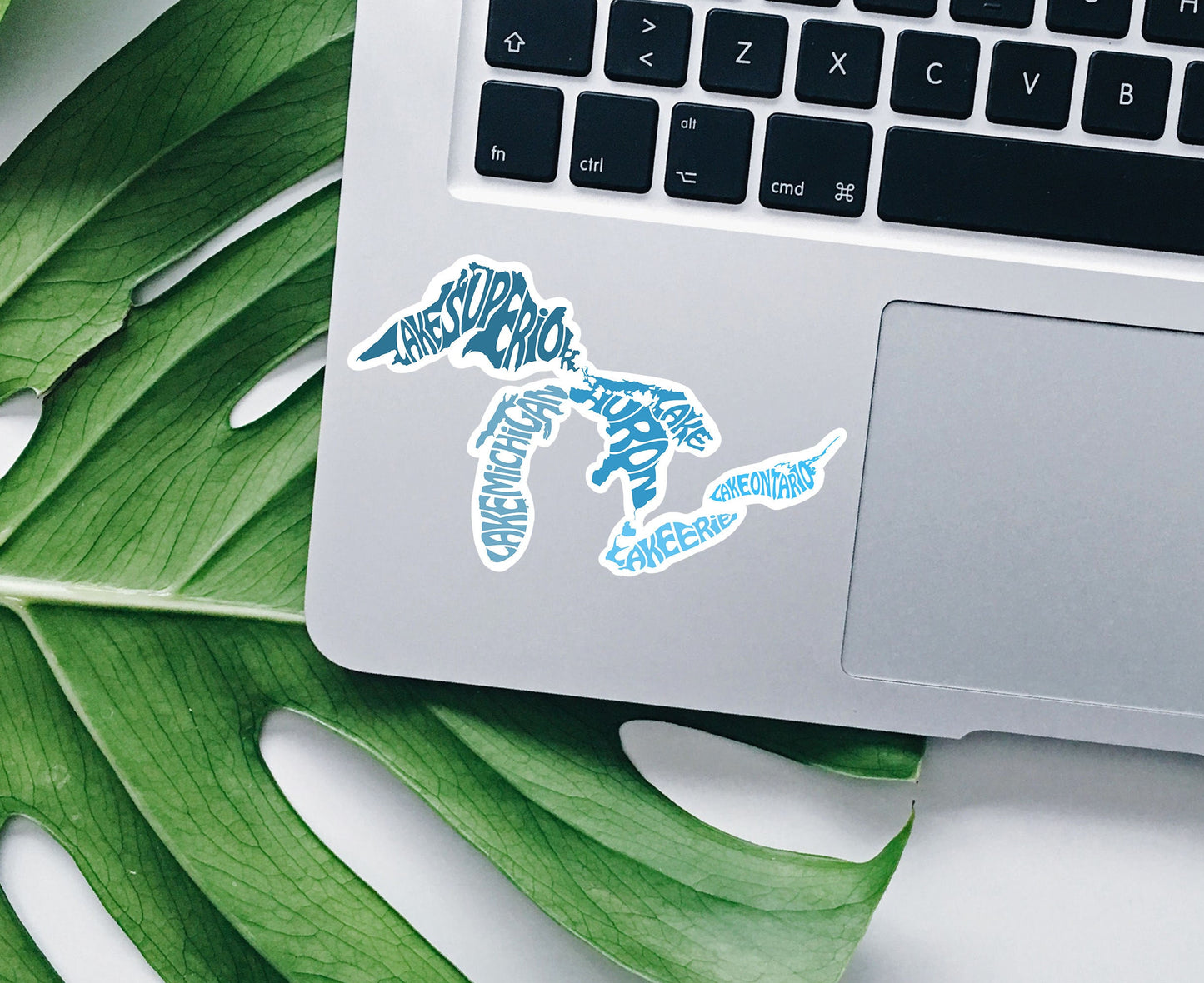 Great Lakes outline vinyl sticker, USA decal, Best friend gift, birthday gift, , laptop sticker