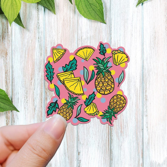 Pineapples vinyl Sticker, summer stickers, water bottle stickers, tumbler stickers, laptop stickers, waterproof sticker