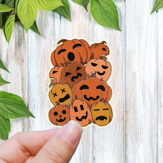 Pumpkin stack vinyl sticker, fall stickers, vinyl stickers, halloween stickers, nature stickers, laptop stickers, waterproof flower sticker