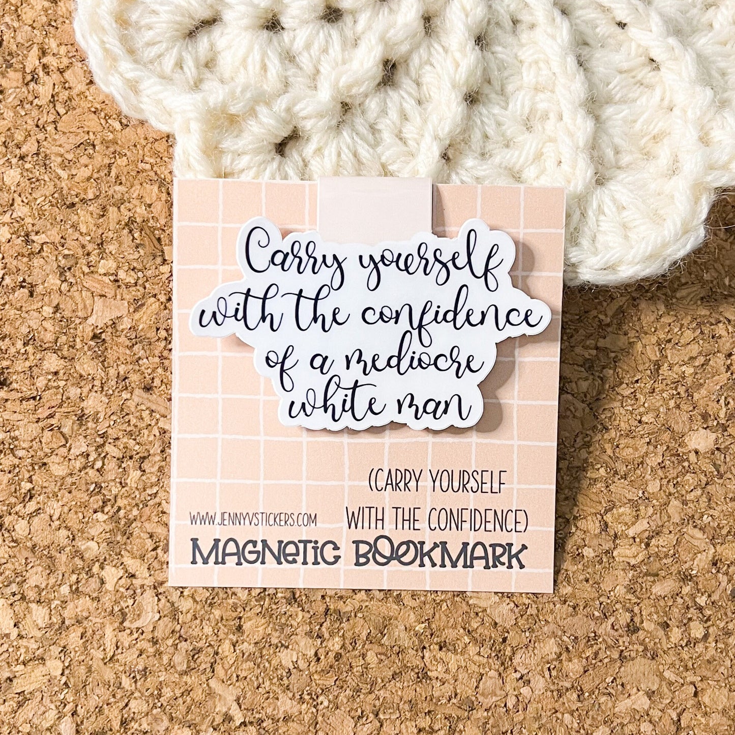 Carry yourself with the confidence magnetic bookmark, reading accessory, Feminist bookmark, book gift