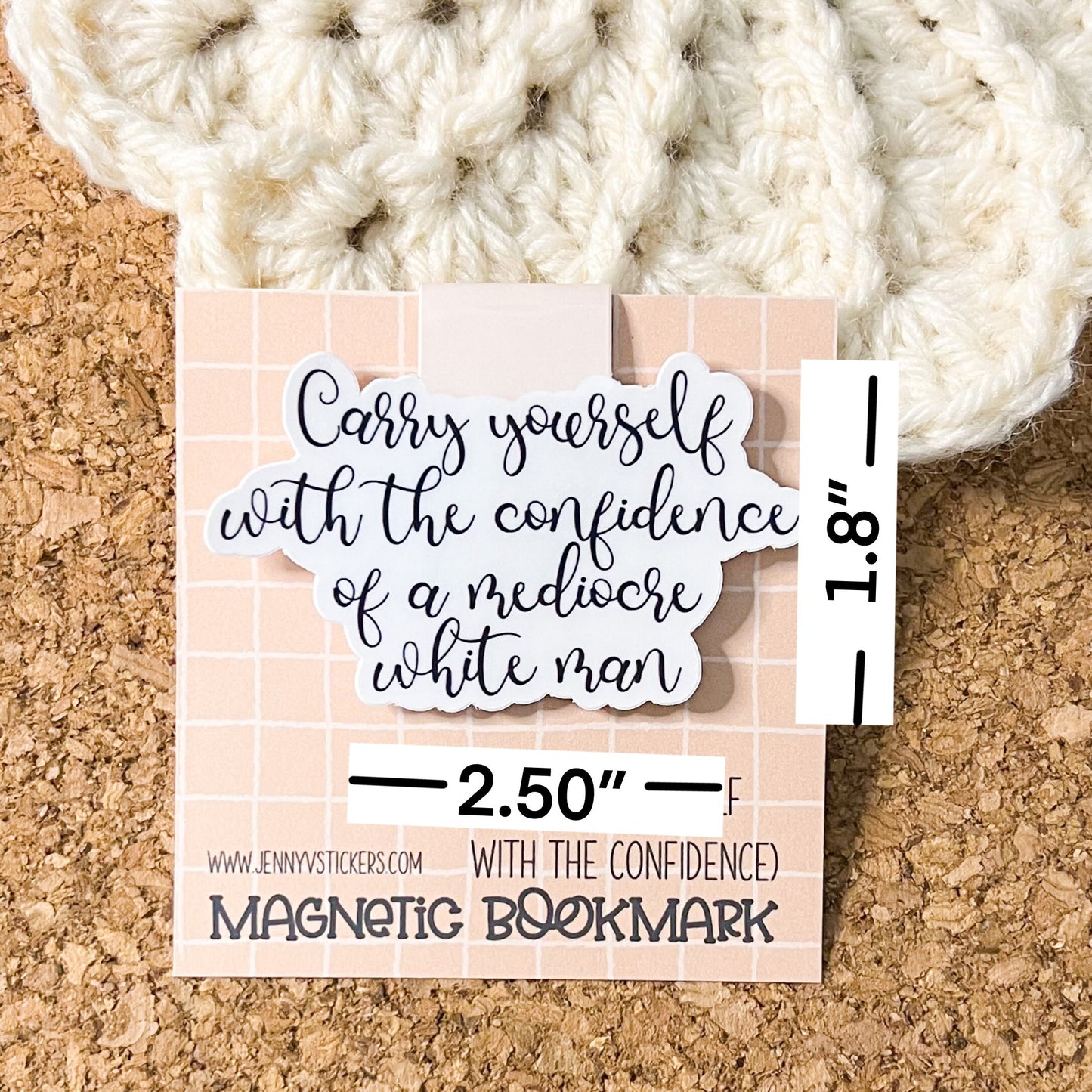 Carry yourself with the confidence magnetic bookmark, reading accessory, Feminist bookmark, book gift