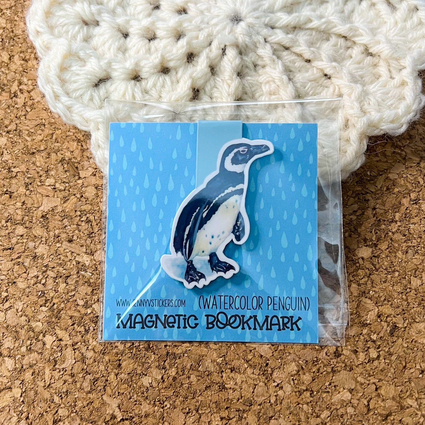 Penguin magnetic bookmark, reading accessory, cute bookmark, book gift