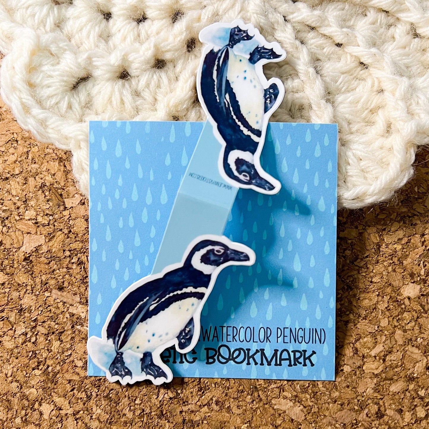 Penguin magnetic bookmark, reading accessory, cute bookmark, book gift