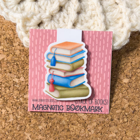 Stack of books magnetic bookmark, reading accessory, unique bookmark, cute bookmark, book gift