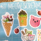 Meow Scream sticker sheet, Sticker sheet, ice cream sticker sheet,  planner stickers, sticker pack, stickers