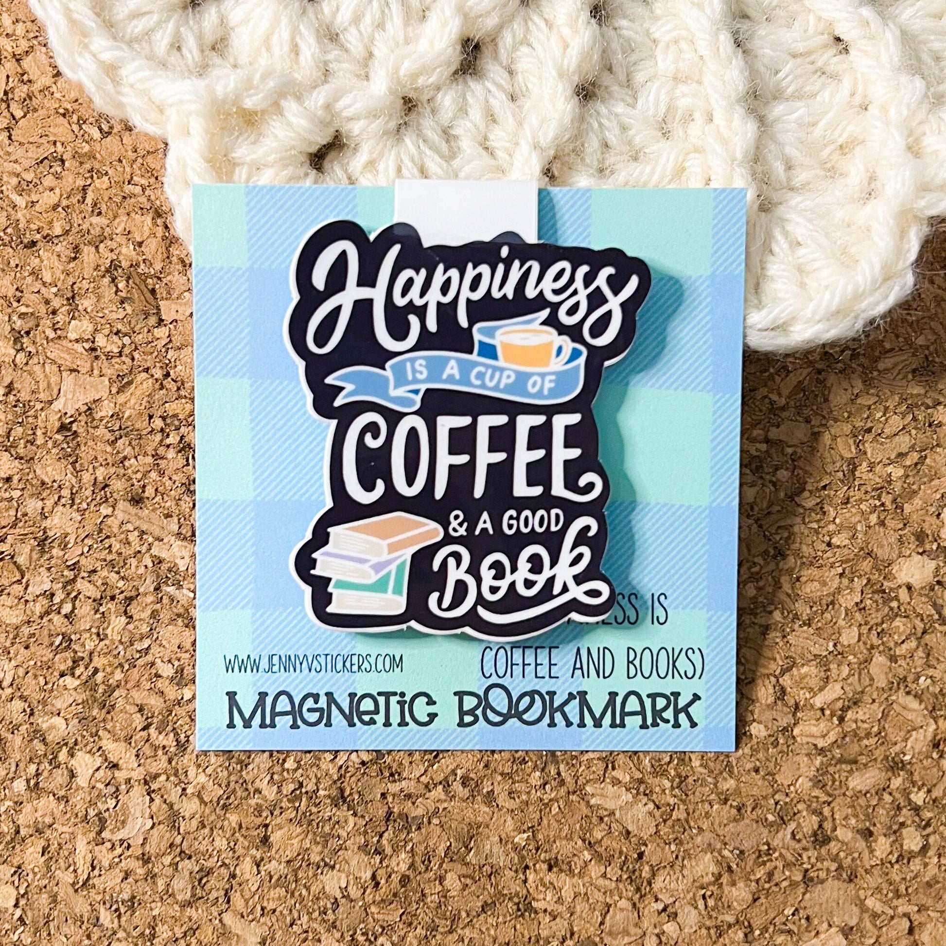 A cup of coffee and a good book magnetic bookmark, reading accessory, cat bookmark, book gift