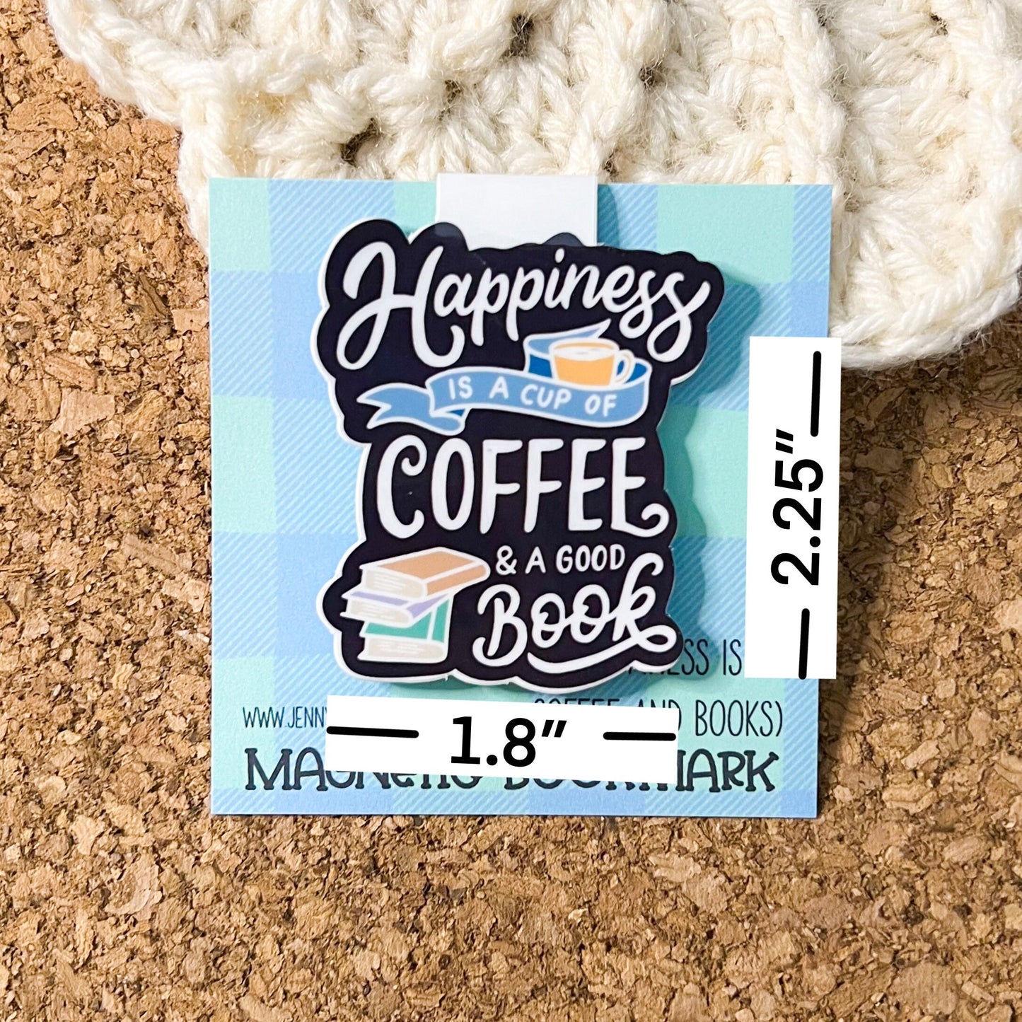 A cup of coffee and a good book magnetic bookmark, reading accessory, cat bookmark, book gift