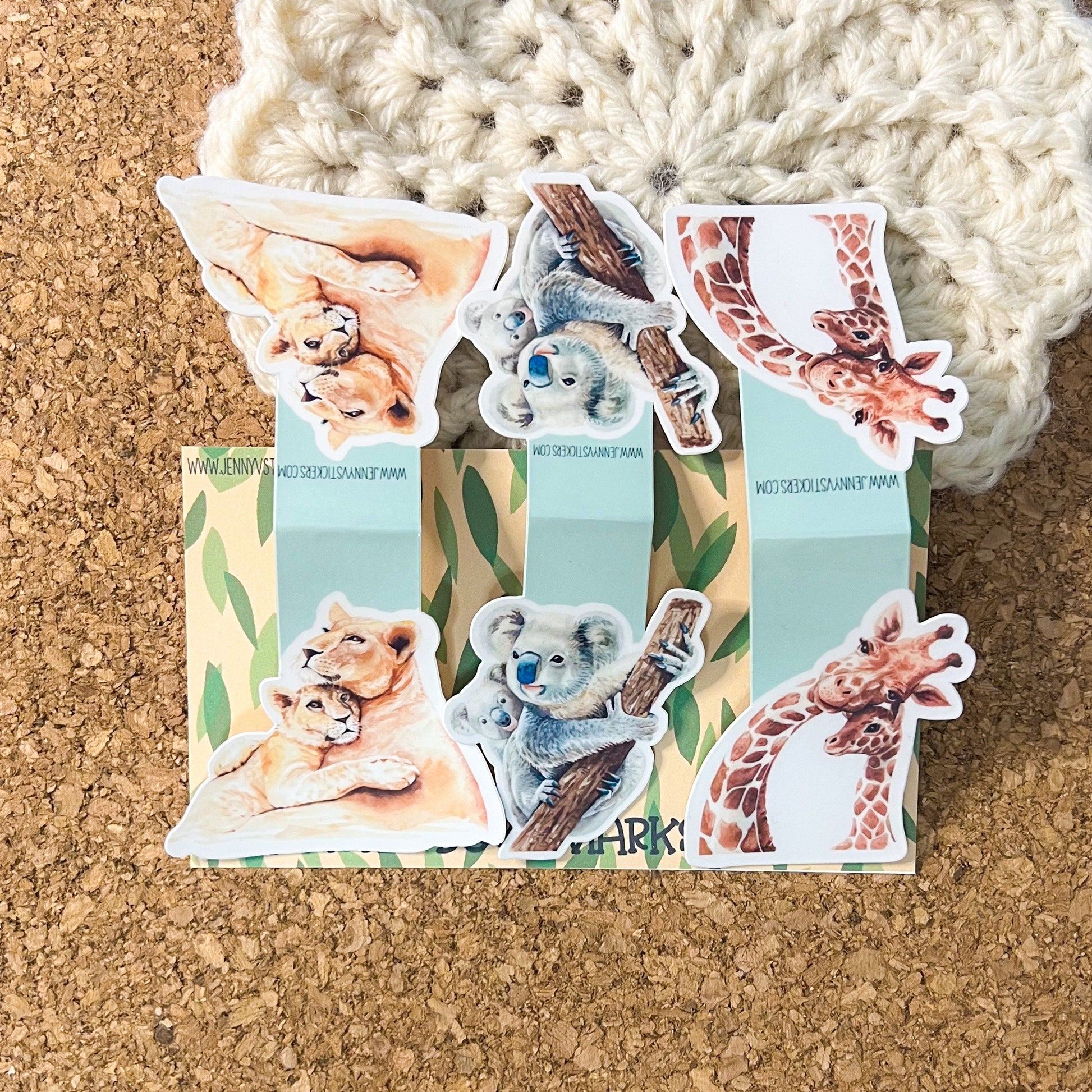 Safari animal magnetic bookmark, reading accessory, bookmark set, book gift