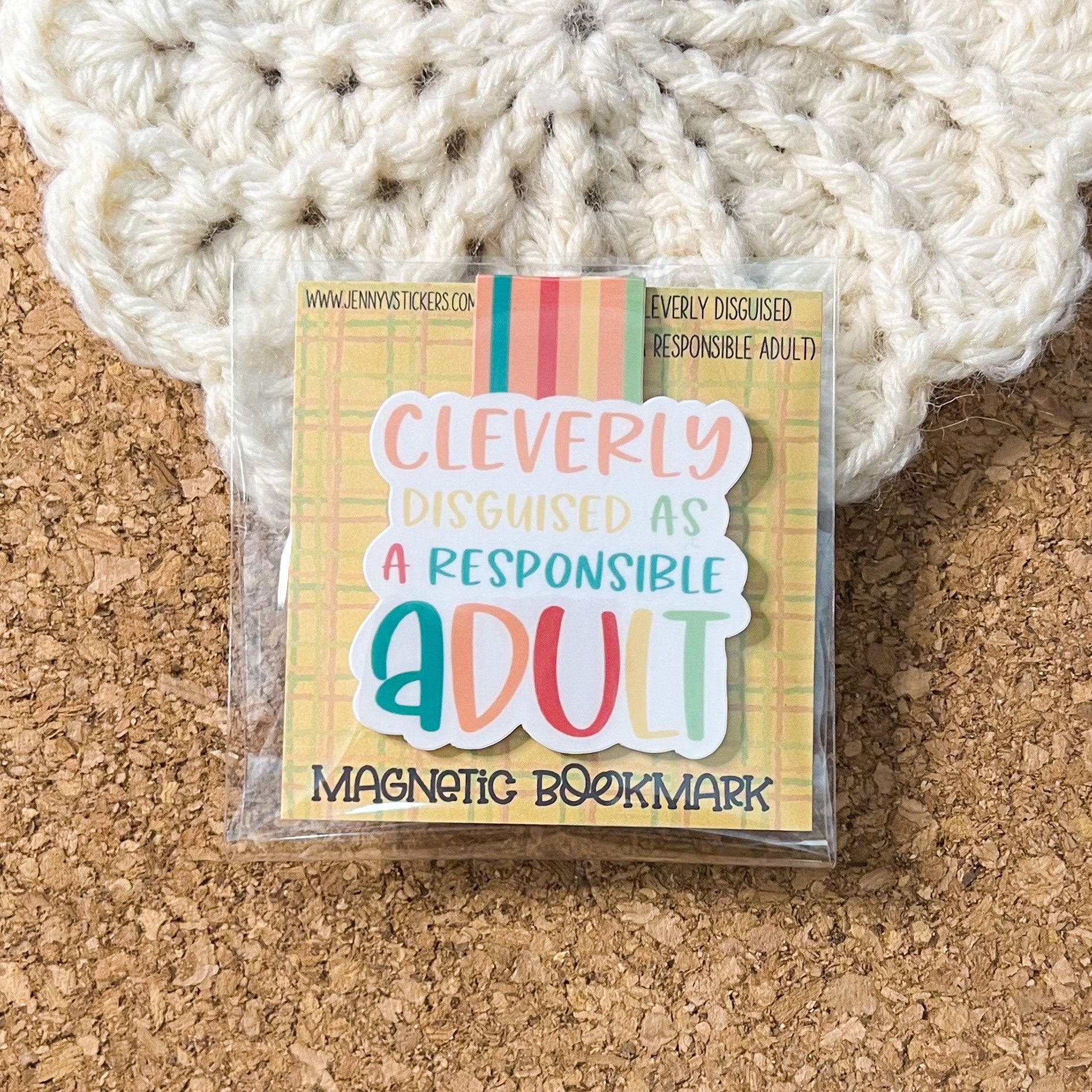 Cleverly disguised as a responsible adult magnetic bookmark, reading accessory, funny bookmark, book gift