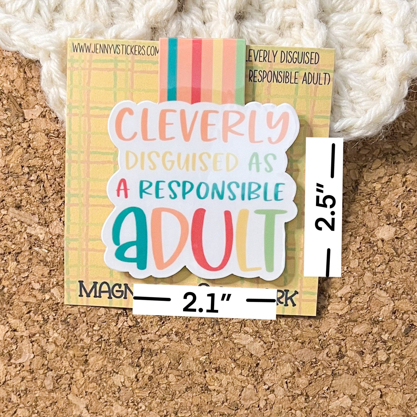 Cleverly disguised as a responsible adult magnetic bookmark, reading accessory, funny bookmark, book gift