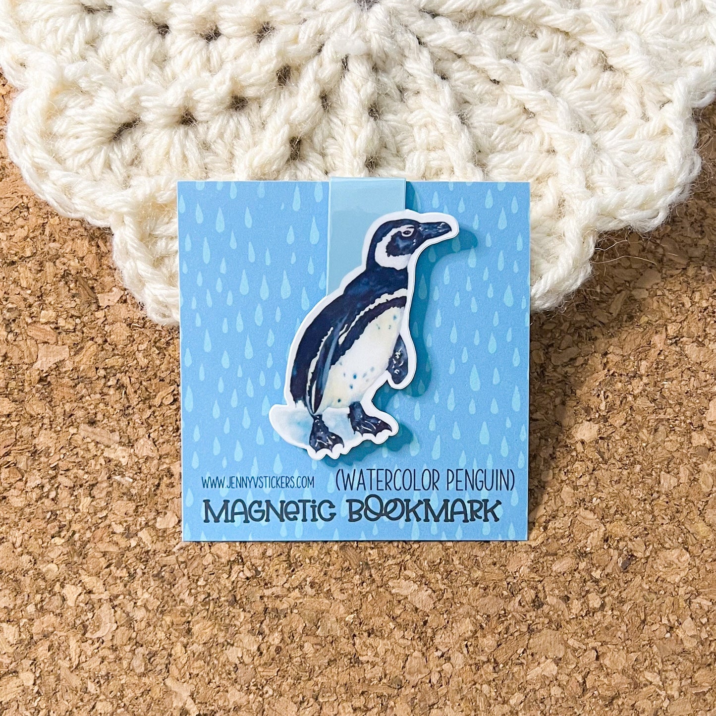 Penguin magnetic bookmark, reading accessory, cute bookmark, book gift