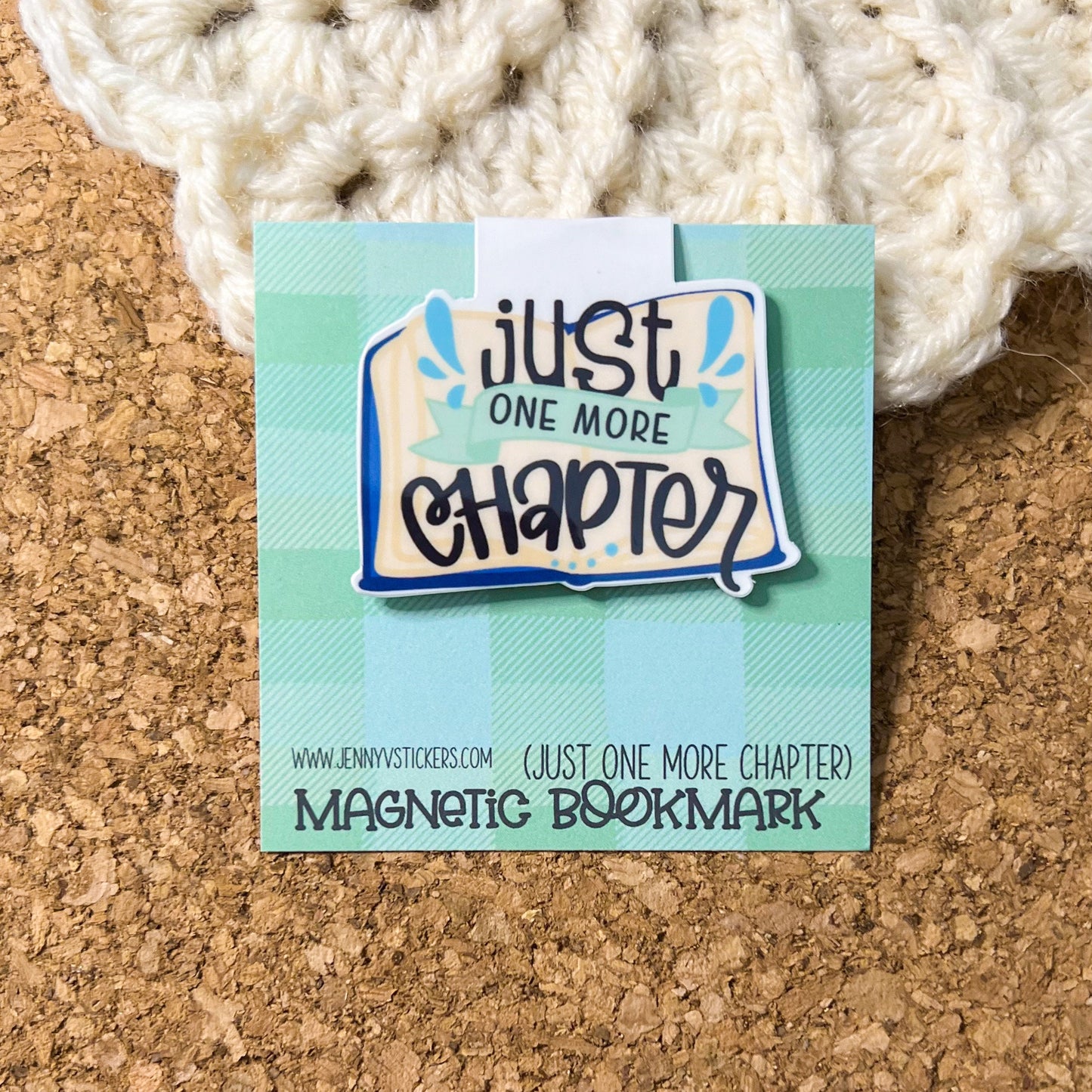 Just one more chapter magnetic bookmark, reading accessory, unique bookmark, cute bookmark, book gift