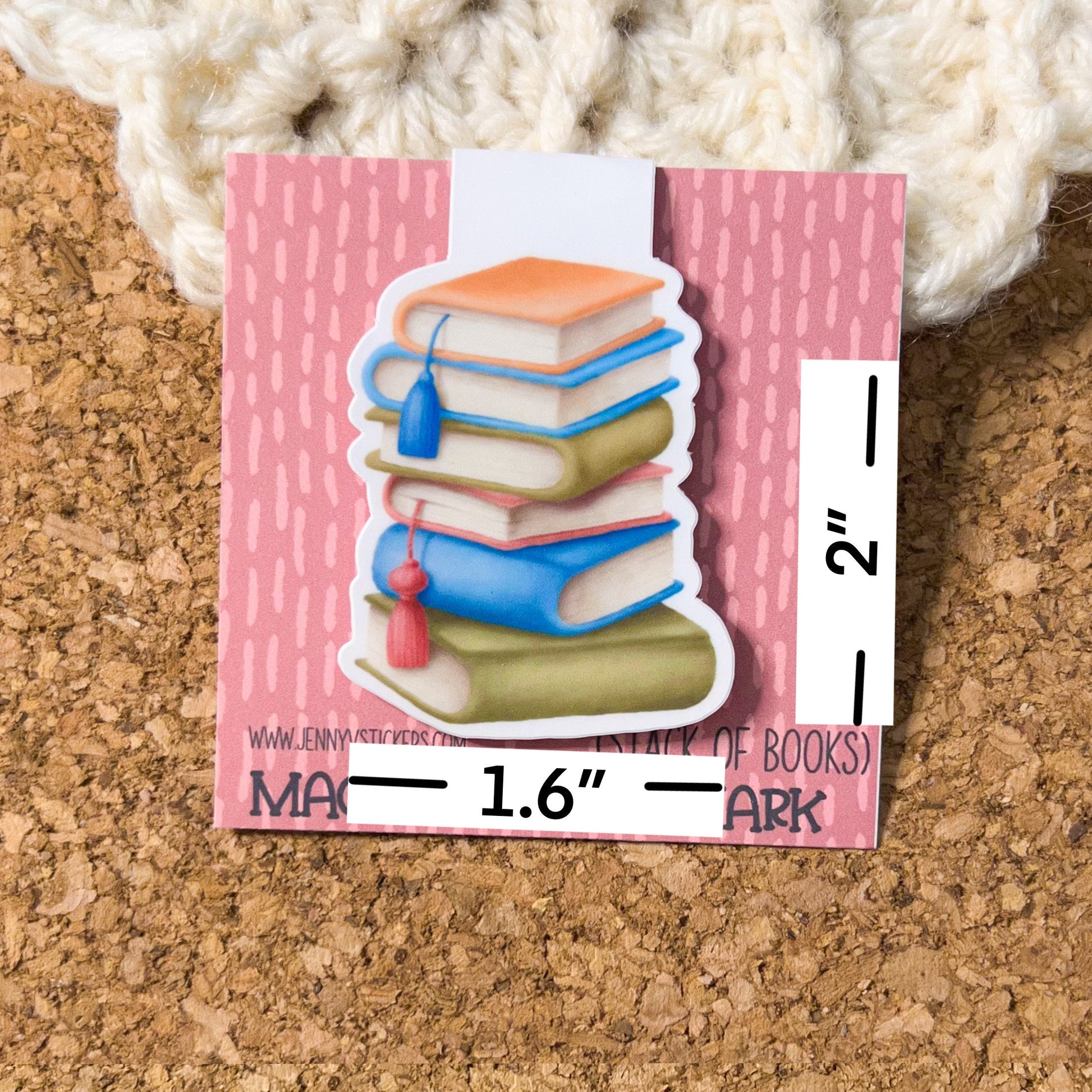 Stack of books magnetic bookmark, reading accessory, unique bookmark, cute bookmark, book gift