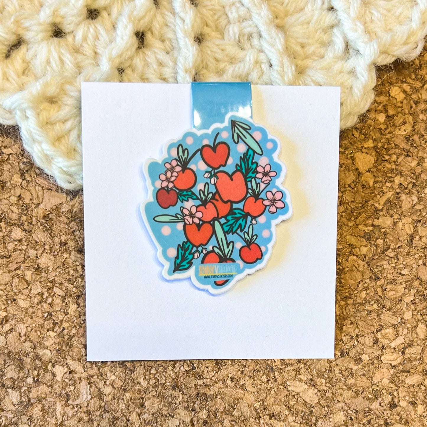 F cherries magnetic bookmark, reading accessory, cat bookmark, book gift