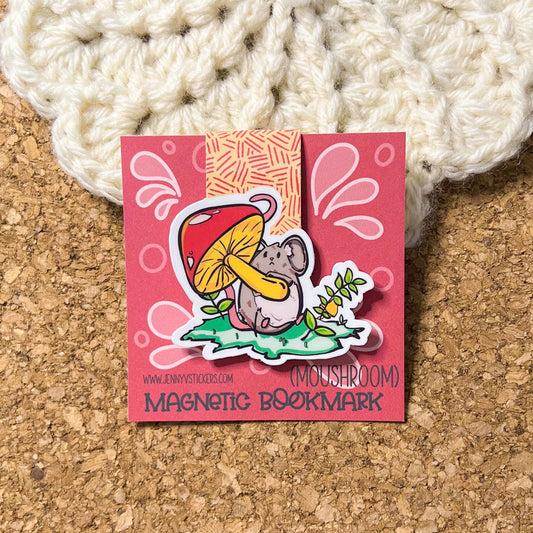 Moushroom magnetic bookmark, reading accessory, cute bookmark, book gift