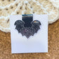 Bat floral black magnetic bookmark, reading accessory, cute bookmark, book gift