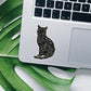 Cat floral black vinyl sticker, cat stickers, aesthetic stickers, trendy stickers, vinyl stickers