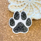 Floral Paw Print Black vinyl sticker, dog stickers, aesthetic stickers, trendy stickers, vinyl stickers