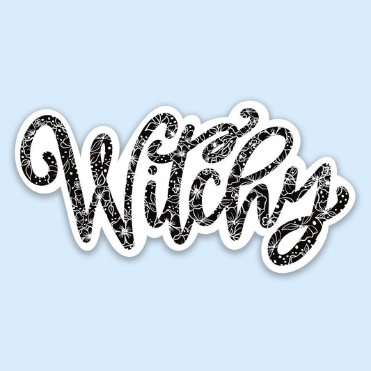 Witchy sticker, vinyl sticker, floral stickers, waterproof decals, laptop sticker, stickers for water bottle