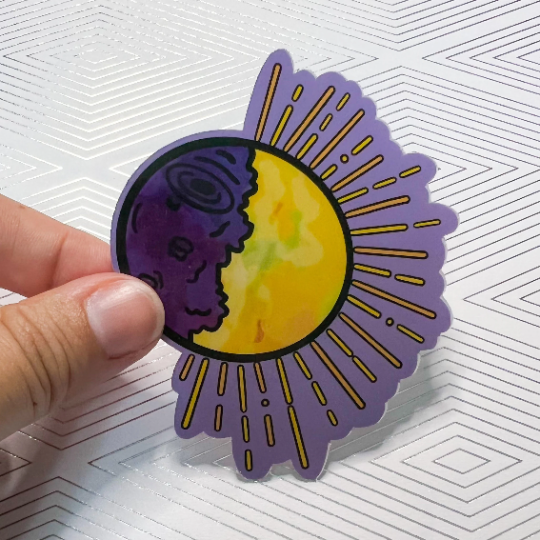 Sun to Moon vinyl sticker